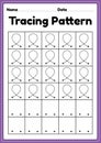 Tracing pattern loop lines worksheet for kindergarten, preschool and Montessori school kids to improve handwriting practice