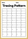 Tracing pattern sleeping lines worksheet for kindergarten, preschool and Montessori school kids to improve handwriting practice