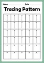 Tracing pattern standing lines worksheet for kindergarten, preschool and Montessori school kids to improve handwriting practice