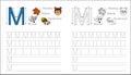 Tracing worksheet for letter M Royalty Free Stock Photo