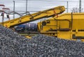 Track construction wagons in a storage area of the German Federal Railways