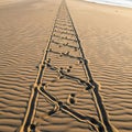 The track creates a perspective leading the eye towards the horizon Royalty Free Stock Photo