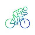 Track cycling gradient linear vector icon