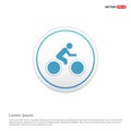 Track Cycling Icon - white circle button