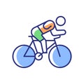 Track cycling RGB color icon