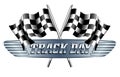 TRACK DAY Checkered, Chequered Flags Motor Racing Royalty Free Stock Photo