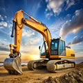 A track excavator is a heavy construction machine designed for digging Royalty Free Stock Photo