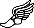 Track and Field Cross Country Runner Shoe with Wings Royalty Free Stock Photo