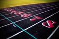 Track & Field Lanes 1 through 8 Royalty Free Stock Photo