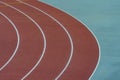 Track and Field Lanes. Running lanes at a track and field athletic center Royalty Free Stock Photo