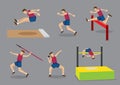 Track and Field Sports Vector Illustration