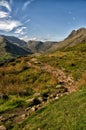 A track in the hills of the Lake District, England, UK