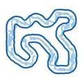 track karting doodle icon hand drawn illustration Royalty Free Stock Photo
