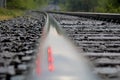 Low Angle View Of The Train Tracks In Georgetown, Ontario, Canada Royalty Free Stock Photo