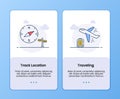 Track location traveling campaign for onboarding mobile apps application template banner