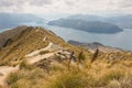 Track meandering across hills above lake Wanaka Royalty Free Stock Photo