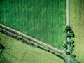 Track and parallel railway in country field