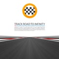 Track road to infinity, Road vector highway, Vector illustration, speedway background.