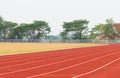 Track running, red treadmill for athletics and competition.