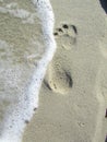Track in the sand Royalty Free Stock Photo