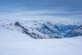 Track at snowy mountains Royalty Free Stock Photo