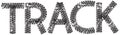 Track text with the letters made from motorcycle tire tracks Royalty Free Stock Photo