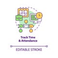 Track time and attendance concept icon