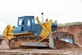 Track-type loader bulldozer excavator at work