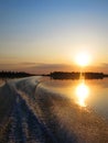 Track on the water from the powerboat Royalty Free Stock Photo