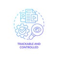 Trackable and controlled blue gradient concept icon