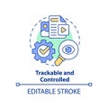 Trackable and controlled concept icon
