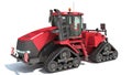 Tracked Articulated Farm Tractor 3D rendering on white background Royalty Free Stock Photo