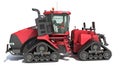 Tracked Articulated Farm Tractor 3D rendering on white background Royalty Free Stock Photo