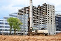 Tracked pile-driver, which can be used as large drilling equipment as well as pile-driving equipment Royalty Free Stock Photo