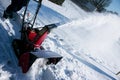 Tracked snow blower at work. Royalty Free Stock Photo