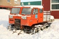 Tracked vehicle for travel on the snow in Cambridge Bay, Nunavut