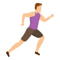 Tracker morning running icon, cartoon style