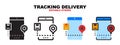 Tracking Delivery icon set with different styles