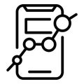 Tracking market phone icon, outline style