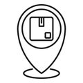 Tracking parcel home delivery icon, outline style