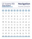 Tracking real time location pixel perfect linear ui icons set