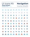 Tracking real time location pixel perfect RGB color ui icons set