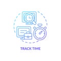 Tracking time blue gradient concept icon