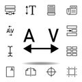 tracking, word A and V icon. Can be used for web, logo, mobile app, UI, UX