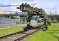 Tracklaying machine PB-3M in the museum of railway technology. Baranovichi, Belarus Royalty Free Stock Photo