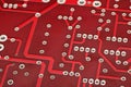 Tracks on a circuit board close up Royalty Free Stock Photo