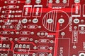 Tracks on a circuit board close up Royalty Free Stock Photo