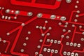 Tracks on a circuit board close up Royalty Free Stock Photo