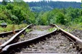 Lost tracks, view of the now disused railway line in northern Moravia, Svobodne Hermanice, Czech Republic