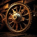 Tracks of History: A Close-Up Detail Shot of Vintage Train Wheels Royalty Free Stock Photo